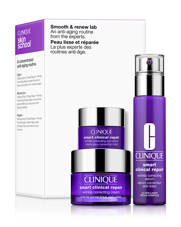 Smooth + Renew Lab Set, 3 de-aging experts for smoother, younger-looking skin.